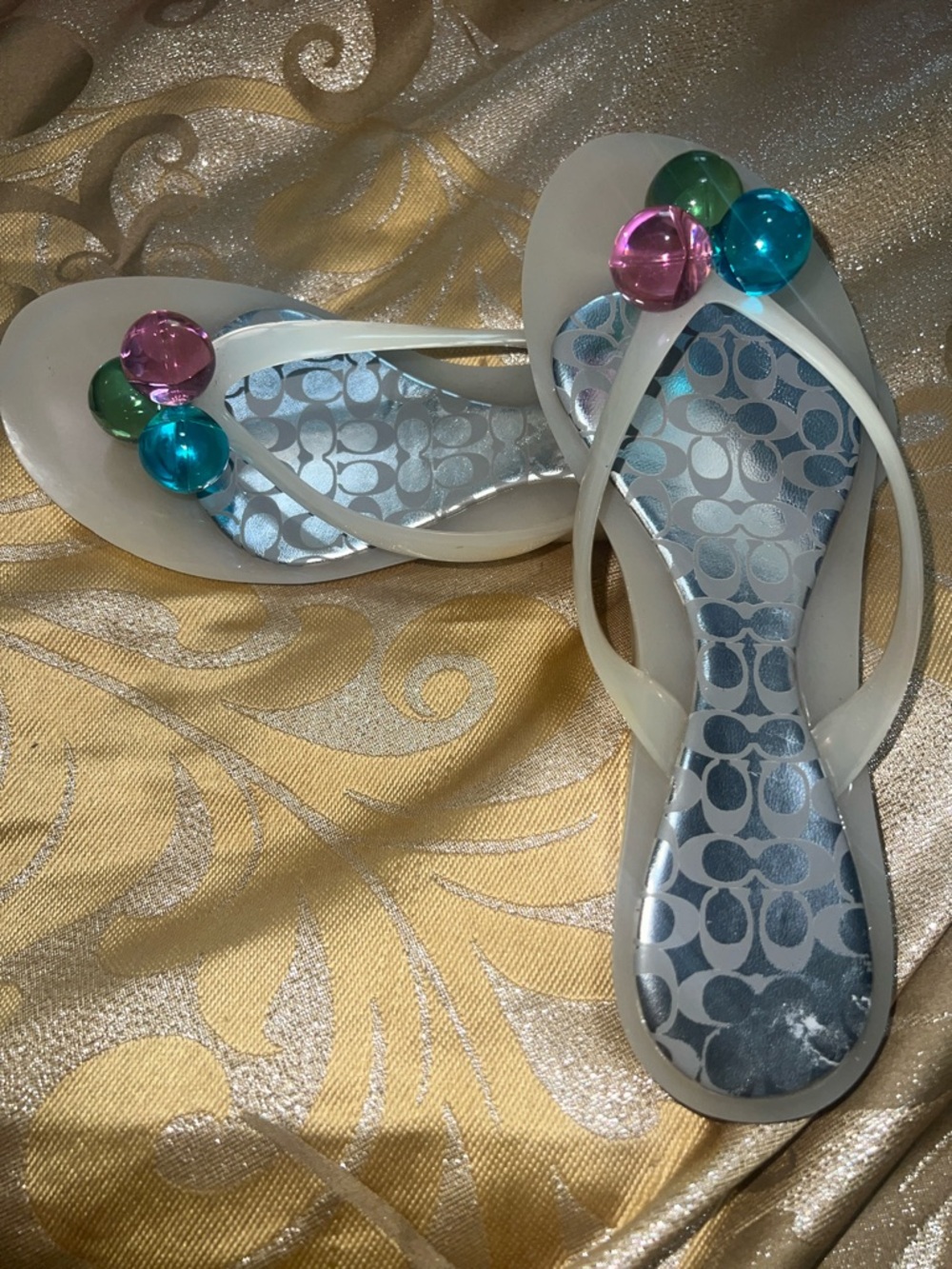 New Coach Madlena Clear Jelly Sandals With Baubles- Size 8.5 - Picture 8 of 8